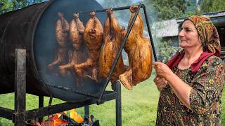 Traditional Baking in Azerbaijan: The Crispiest Recipe for Chicken in Barrel!
