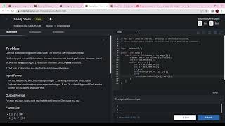 Candy Store Problems codechef