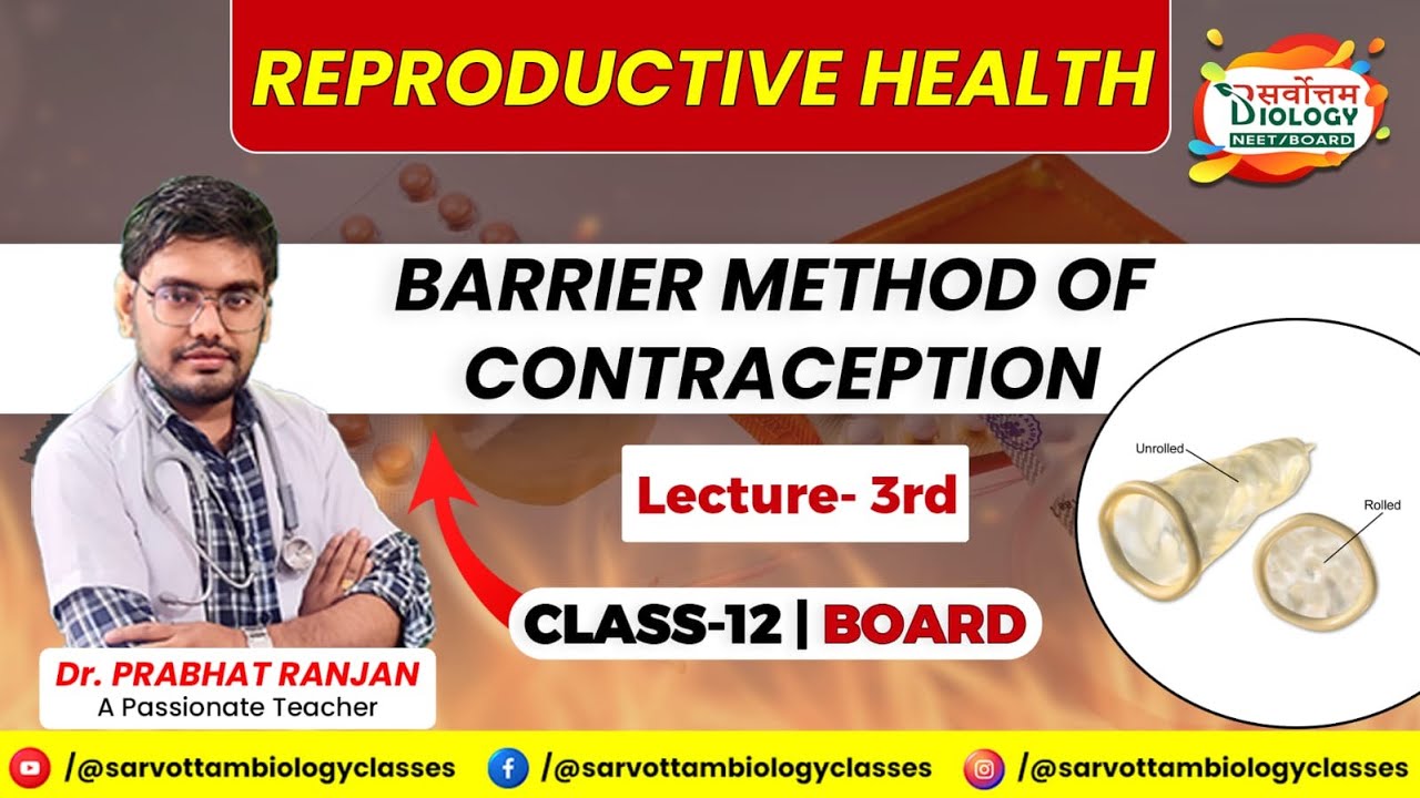 Barrier Method Of Contraception L 3 Reproductive Health Neet