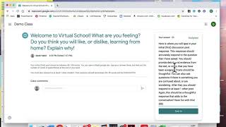 Google Classroom discussion posts- Student View