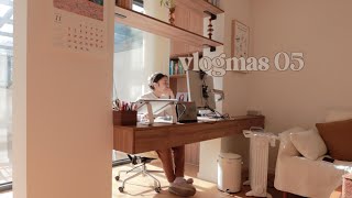 「vlogmas 05」二十六岁独居线上工作者的一天｜阳光｜咖啡｜美食