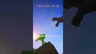 Minecraft Dream Vs. Animation Dream 🤩 Dream On Kratos Cliff Jump #minecraft #shorts #dream #dreamon