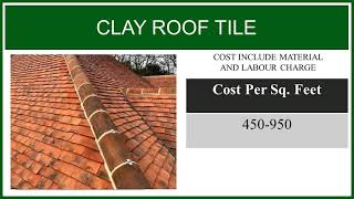 Roof Tiles Price List 2021 | Different roof tiles cost | Know the best roof tiles with cost