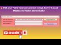 🔥VBA UserForm Tutorial: Connect to SQL Server & Load Databases/Tables Dynamically. #Excel #VBA