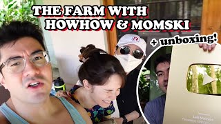 THE FARM WITH HOWHOW & MOMSKI + UNBOXING GOLD PLAY BUTTON | Luis Manzano