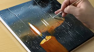 How to Draw a Rainy Night / Acrylic Painting for Beginners / STEP by STEP