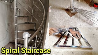 गोल सीढ़ी How to install Spiral Staircase on stainless steel