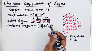 How to write ELECTRONIC CONFIGURATION of OXYGEN?