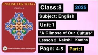 Class:8,Subject:English,Unit:1\