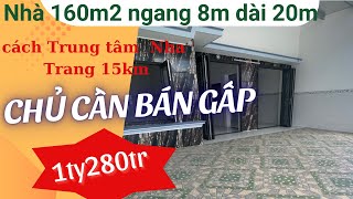 Nhà cách biển Nha Trang 12p đi xe 160m2 giá 1tỷ280tr chủ kẹt tiền bán gấp