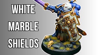 How to Paint WHITE MARBLE SPACE MARINES SHIELDS