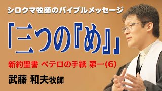 「三つの『め』」　ペテロの手紙 第一 （第６回）１章13節～14節