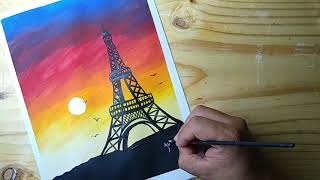 Cómo pintar a la Torre Eiffel - atardecer en París!!!