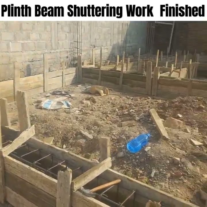Plinth Beam Shuttering Work Finished At The Construction Site