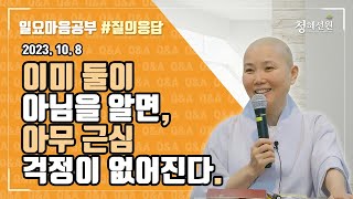 202310.08 [청혜선원] 일요공부ㅣ질의응답 시간 \