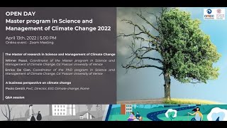 OPEN DAY: Master program in Science and Management of Climate Change 2022