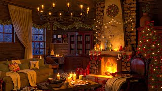 Instrumental Christmas Music with Cracking Fireplace - Cozy Christmas Ambience