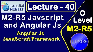O Level M2 R5 Chapter 5 | JavaScript Framework AngularJS in Hindi | Lecture 40
