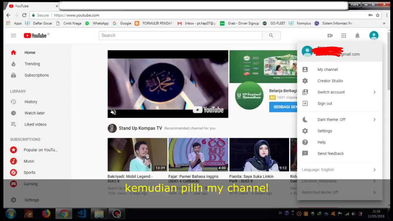 Cara Membuat Akun Youtube - YouTube