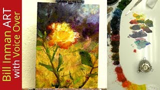 Paint a Yellow Rose with Master Artist Bill Inman  - Fast Motion w/Voice Over Instruction