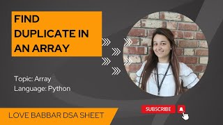 Find duplicate in an array in Python | 450 Question | Love Babbar Sheet | Python