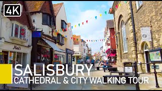 Walking in Salisbury England | Town and Cathedral 4K 60fps (UHD)