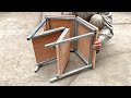 DIY - Great craftsman's idea / How to make a smart 2-tier folding table / Smart metal folding tool !