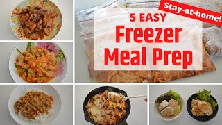 FREEZER MEAL PREP ⭐️5 easy Recipe⭐️Stay-At-Home🏠 (EP171)