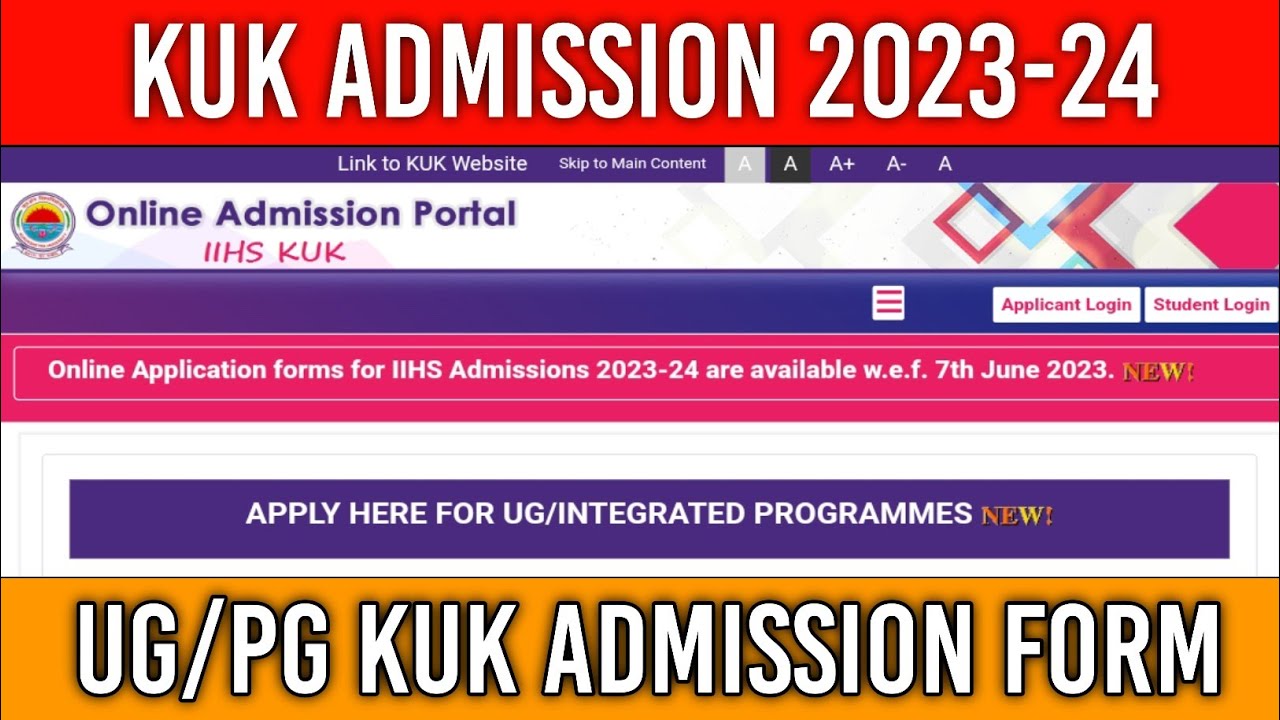 Kuk Admission 2023-24|kurukshetra University Admission|kuk Regular ...