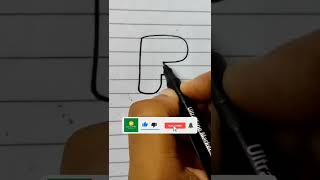 How to draw letter 'R' in bubbles style
