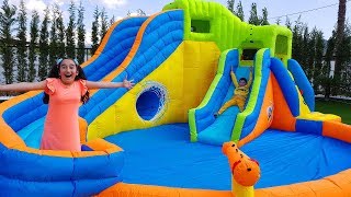 Gamze's new magic Inflatable water slide - Kids Toys Show