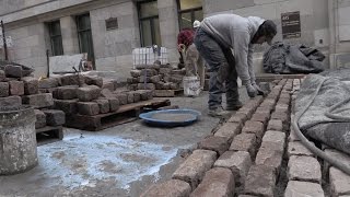 St. Gabriel street made new with old paving stones