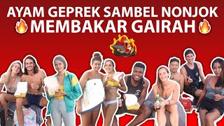 AYAM GEPREK SAMBEL NONJOK 🔥 REAKSI ORANG ASING PERTAMA KALI MENCOBA MAKANAN FAVORIT INDONESIA