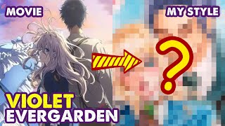 Drawing Violet Evergarden and Gilbert Bougainvillea | From Anime to Semi Style | Huta Chan
