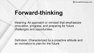 Forward-thinking Meaning