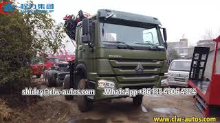 Sinotruk howo 30tons cargo truck mounted with crane 25tons palfinger knuckle boom crane SPK50002-E