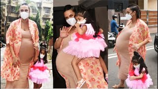 9 Months Pregnant Neha Dhupia With Daughter Mehr Arrived at Innaaya Khemmu Birthday Bash