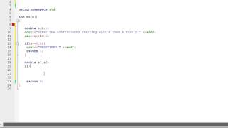 C++ program : Quadratic formula