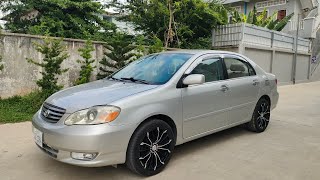 ឡានលក់ធូថ្លៃ TOYOTA COROLLA ឆ្នាំ03 V4ពណ៍ទឹកប្រាក់លក់9300$ចចា070797259/017973395/0975044486