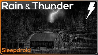 ► Rain and Thunder Sounds for Sleeping ~ Hard Rain on a Tin Roof Barn with Wind and Thunder (lluvia)