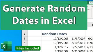 Generate Random Dates in Excel - EQ 85