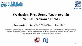 CVPR23 - Occlusion-Free Scene Recovery via Neural Radiance Fields