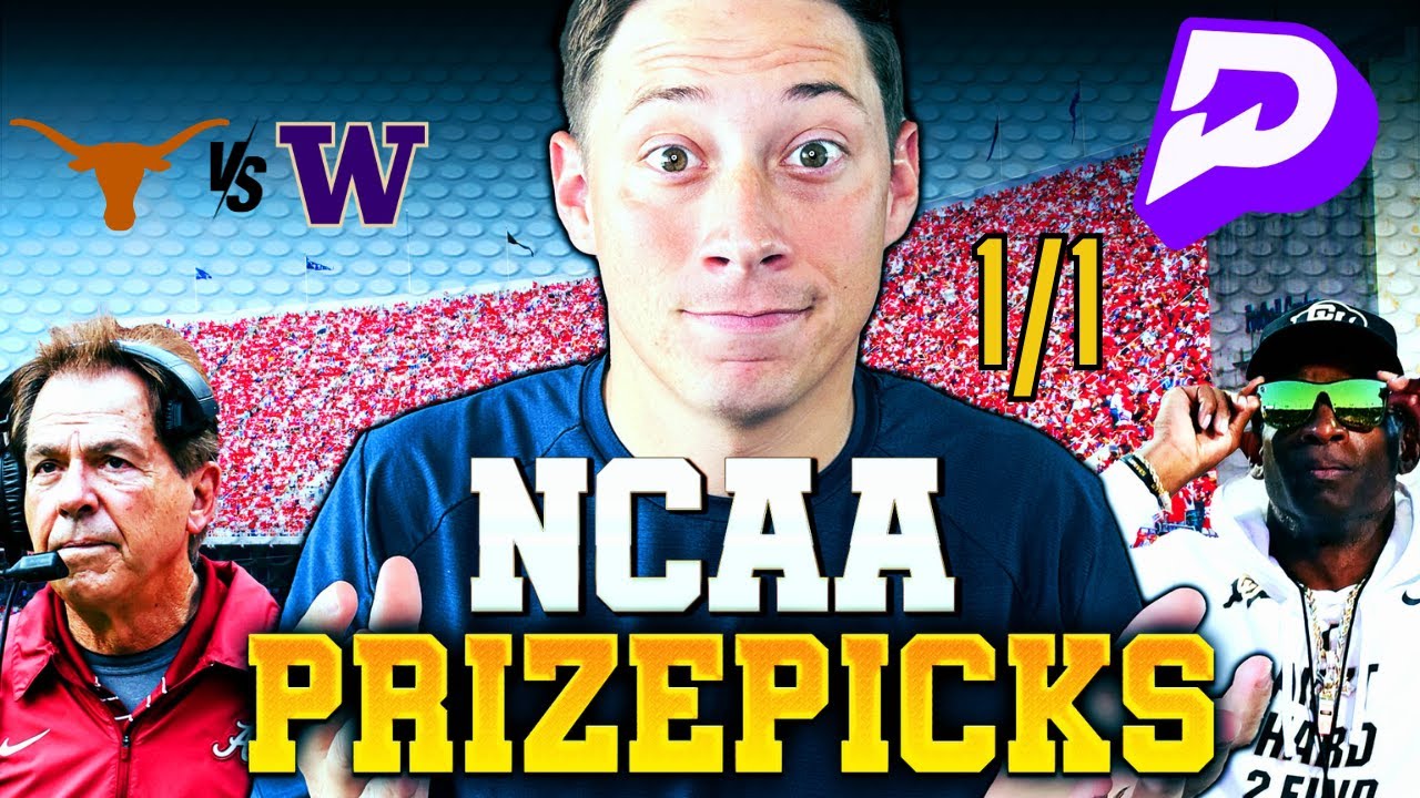 TOP PRIZEPICKS CFB PLAYER PROPS For TODAY 1/1! | Texas Vs Washington ...