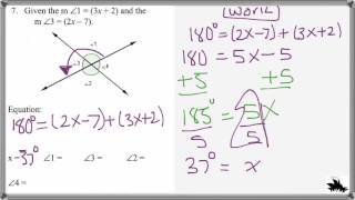 6.1b Angle pairs and Solving Equations