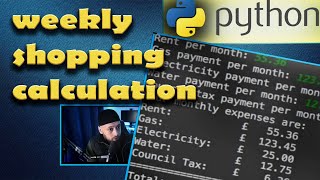 Write a program to calculate your weekly bills || Python