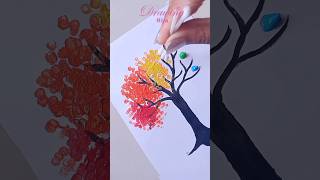 Colorful tree | Easy technique to painting 😯 #art #shorts #painting @FarjanaDrawingAcademy