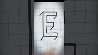 Letter E 3D | how to draw Letter E in 3D | #shorts #shortsvideo #youtubeshorts