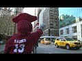 raider in new york hailing a cab