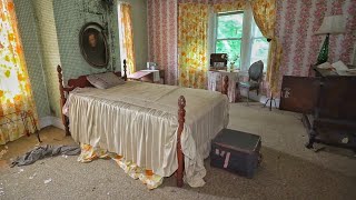Exploring an Abandoned Mansion eerily left behind - 1970s Decor & Pristine Woodwork