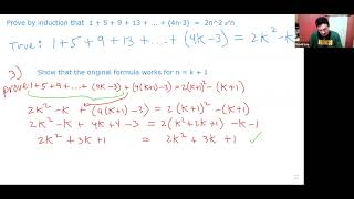 Proving: 1 + 5 + 9 + 13 + ... + (4n-3) = 2n^2-n (BY INDUCTION)
